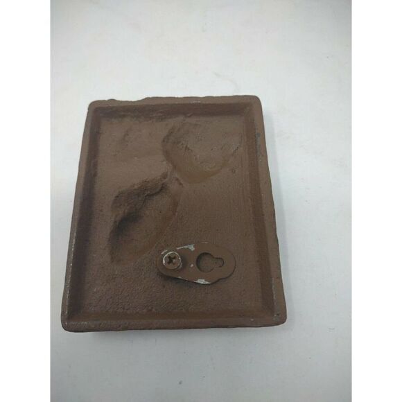 Praying Hands Metal Cast Iron Plaque Measures Four by Three Inches Spiritual - Picture 7 of 7